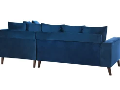 Divano angolare 3 posti GRENA Velluto Blu marino Lato Sinistro