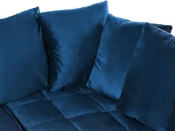 Divano angolare 3 posti GRENA Velluto Blu marino Lato Sinistro