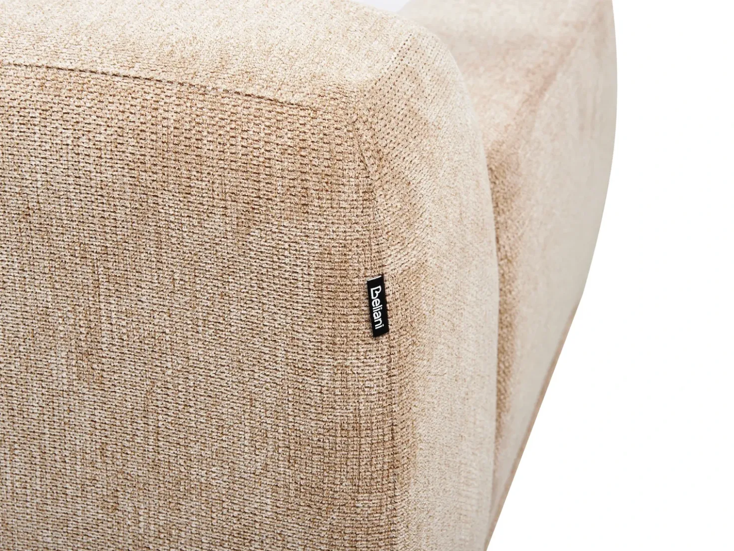 Divano angolare 3 posti HOLT Tessuto Beige con ottomana Lato Sinistro