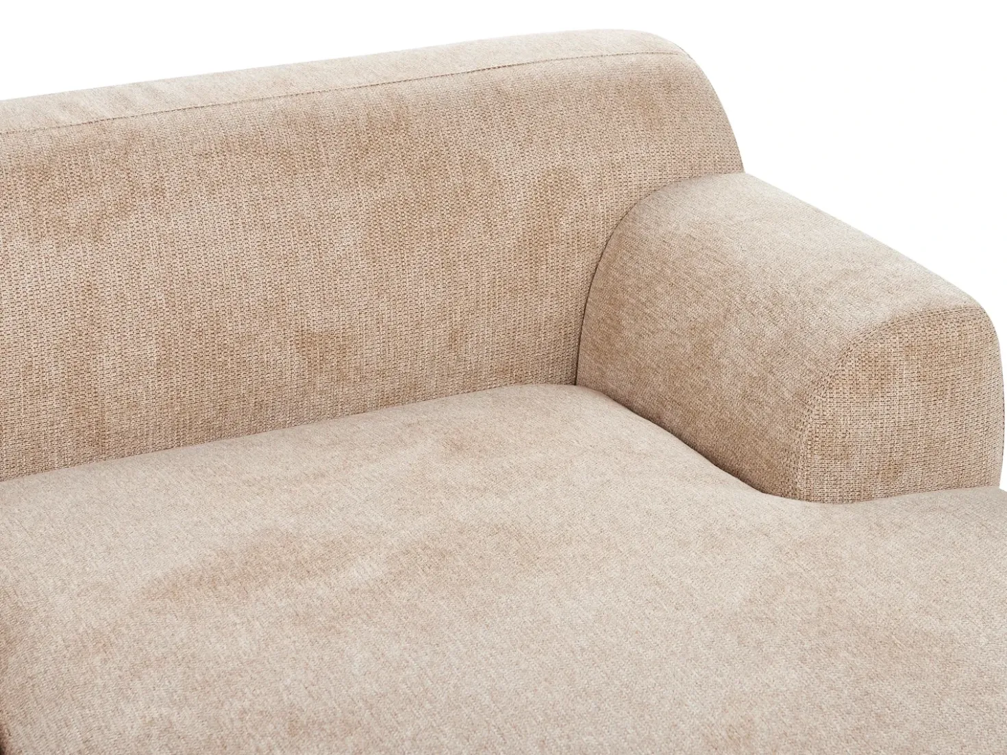 Divano angolare 3 posti HOLT Tessuto Beige con ottomana Lato Sinistro