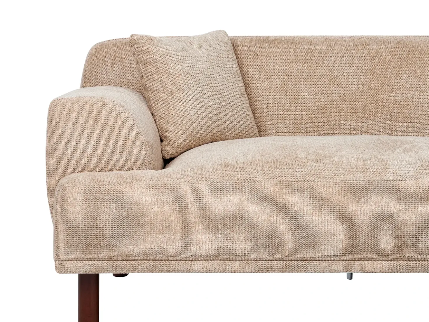 Divano angolare 3 posti HOLT Tessuto Beige con ottomana Lato Sinistro