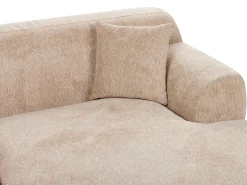 Divano angolare 3 posti HOLT Tessuto Beige con ottomana Lato Sinistro