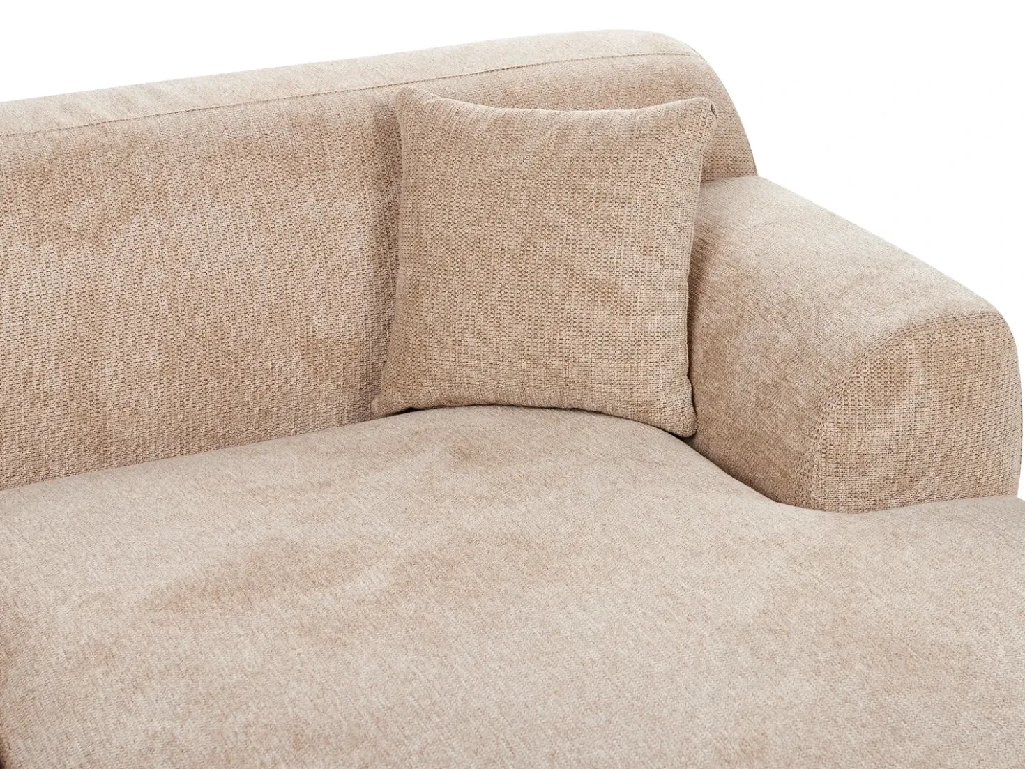 Divano angolare 3 posti HOLT Tessuto Beige con ottomana Lato Sinistro