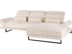 Divano angolare 4 posti IKAST Velluto a coste Beige Lato Sinistro