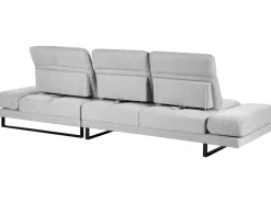 Divano angolare 4 posti IKAST Tessuto Grigio chiaro Lato destro