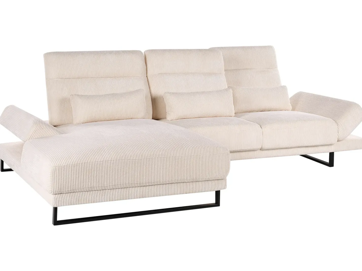 Divano angolare 4 posti IKAST Velluto a coste Beige Lato destro