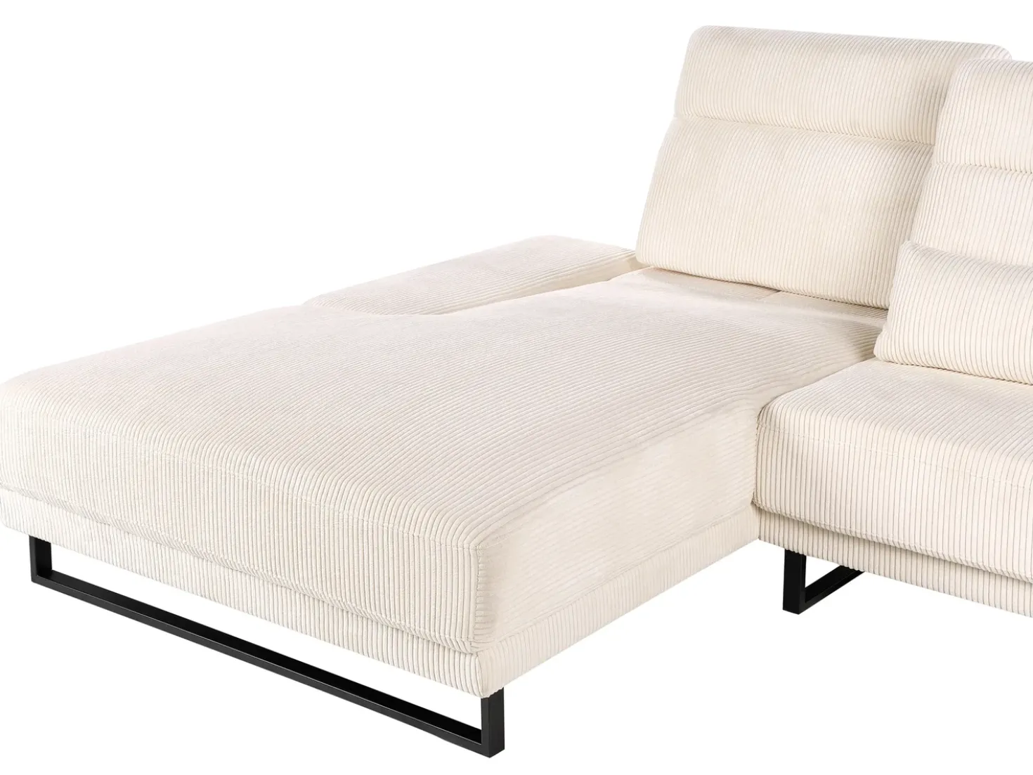 Divano angolare 4 posti IKAST Velluto a coste Beige Lato destro