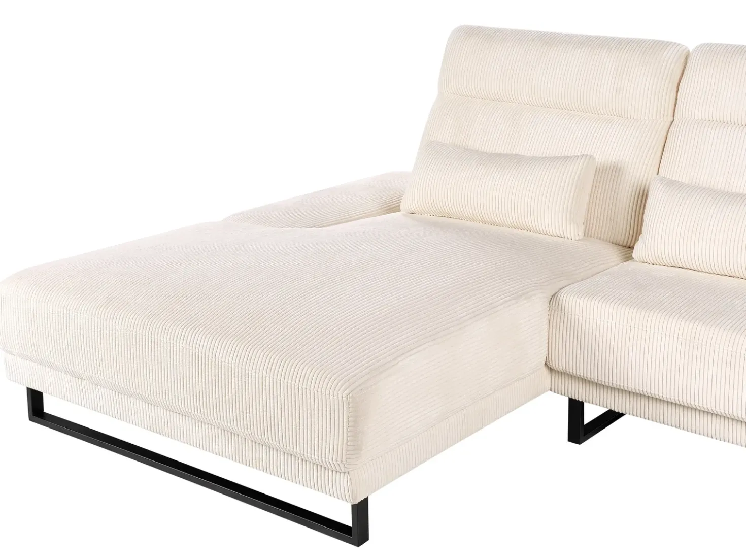 Divano angolare 4 posti IKAST Velluto a coste Beige Lato destro