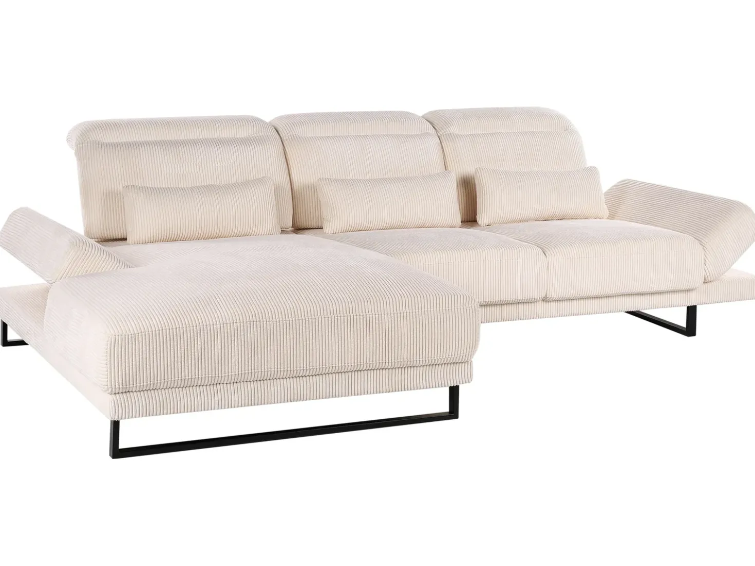 Divano angolare 4 posti IKAST Velluto a coste Beige Lato destro