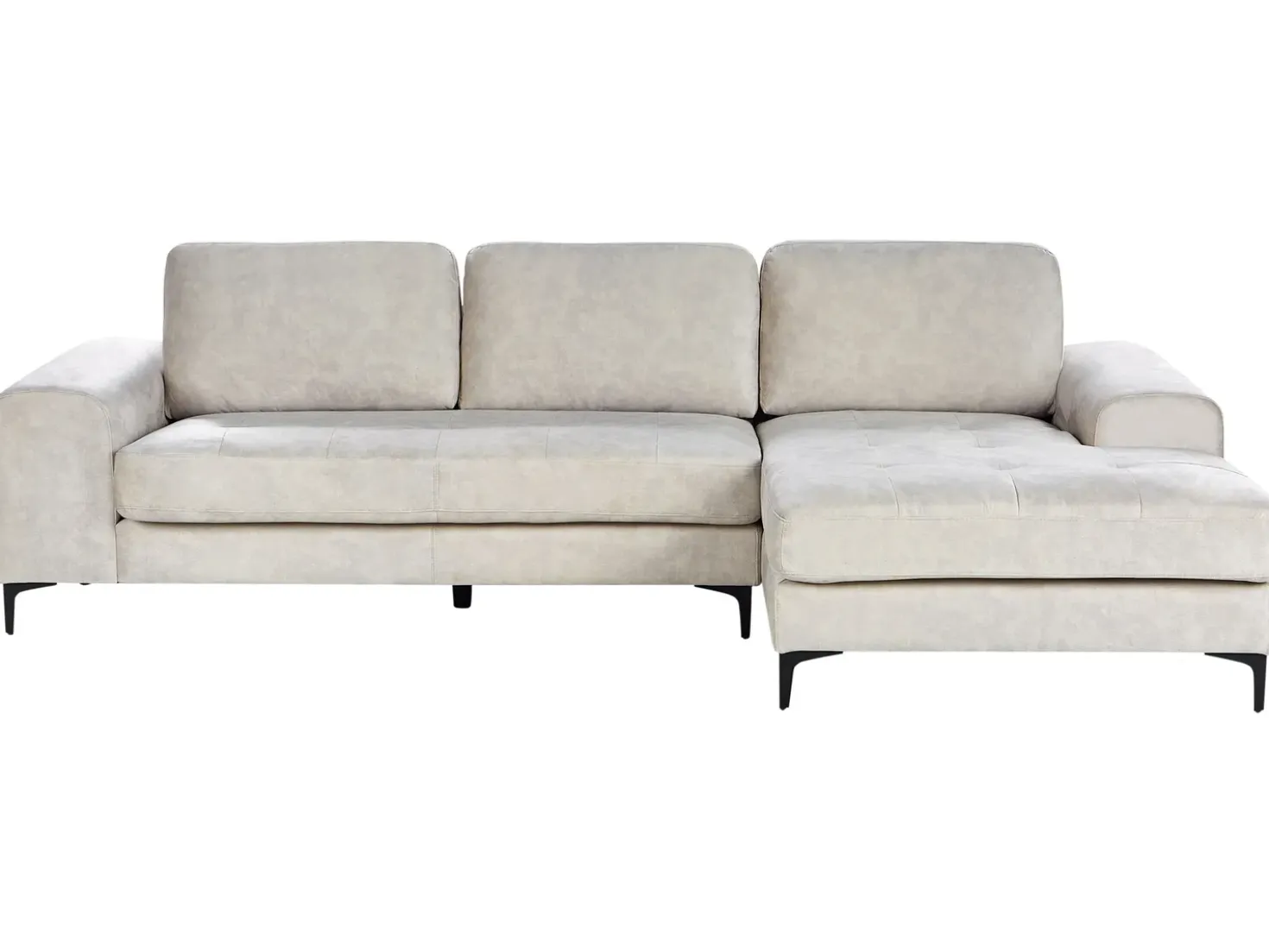 Divano angolare 4 posti KIRUNA Velluto Beige chiaro Lato Sinistro