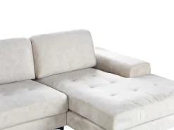 Divano angolare 4 posti KIRUNA Velluto Beige chiaro Lato Sinistro