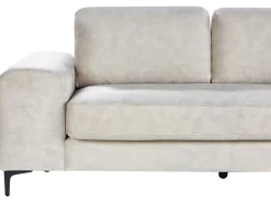 Divano angolare 4 posti KIRUNA Velluto Beige chiaro Lato Sinistro