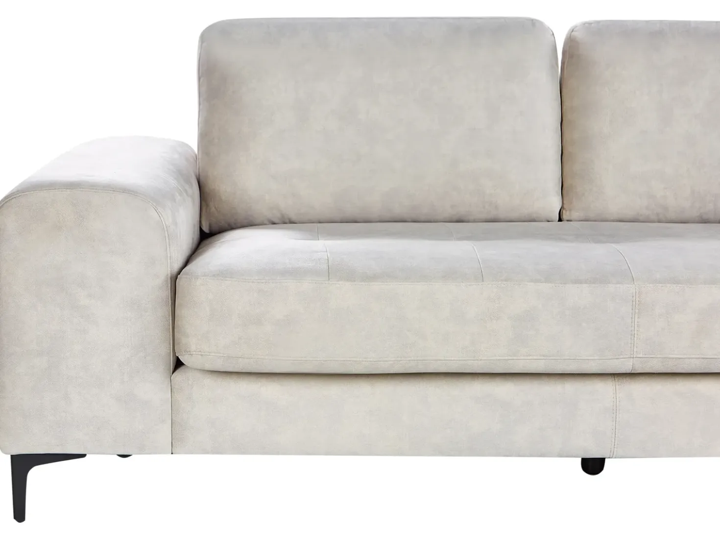 Divano angolare 4 posti KIRUNA Velluto Beige chiaro Lato Sinistro