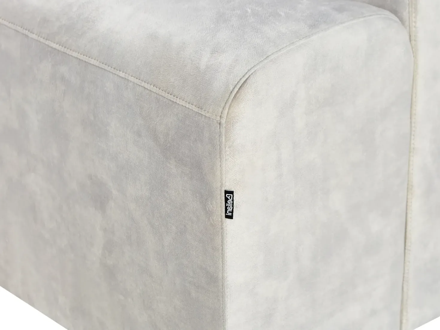 Divano angolare 4 posti KIRUNA Velluto Beige chiaro Lato Sinistro