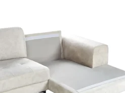 Divano angolare 4 posti KIRUNA Velluto Beige chiaro Lato Sinistro