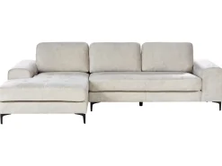Divano angolare 4 posti KIRUNA Velluto Beige chiaro Lato destro