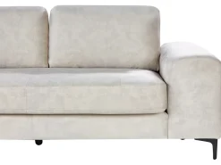 Divano angolare 4 posti KIRUNA Velluto Beige chiaro Lato destro