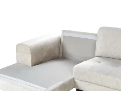 Divano angolare 4 posti KIRUNA Velluto Beige chiaro Lato destro
