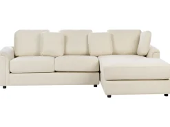 Divano angolare 4 posti KOHLO Tessuto Beige chiaro Lato Sinistro