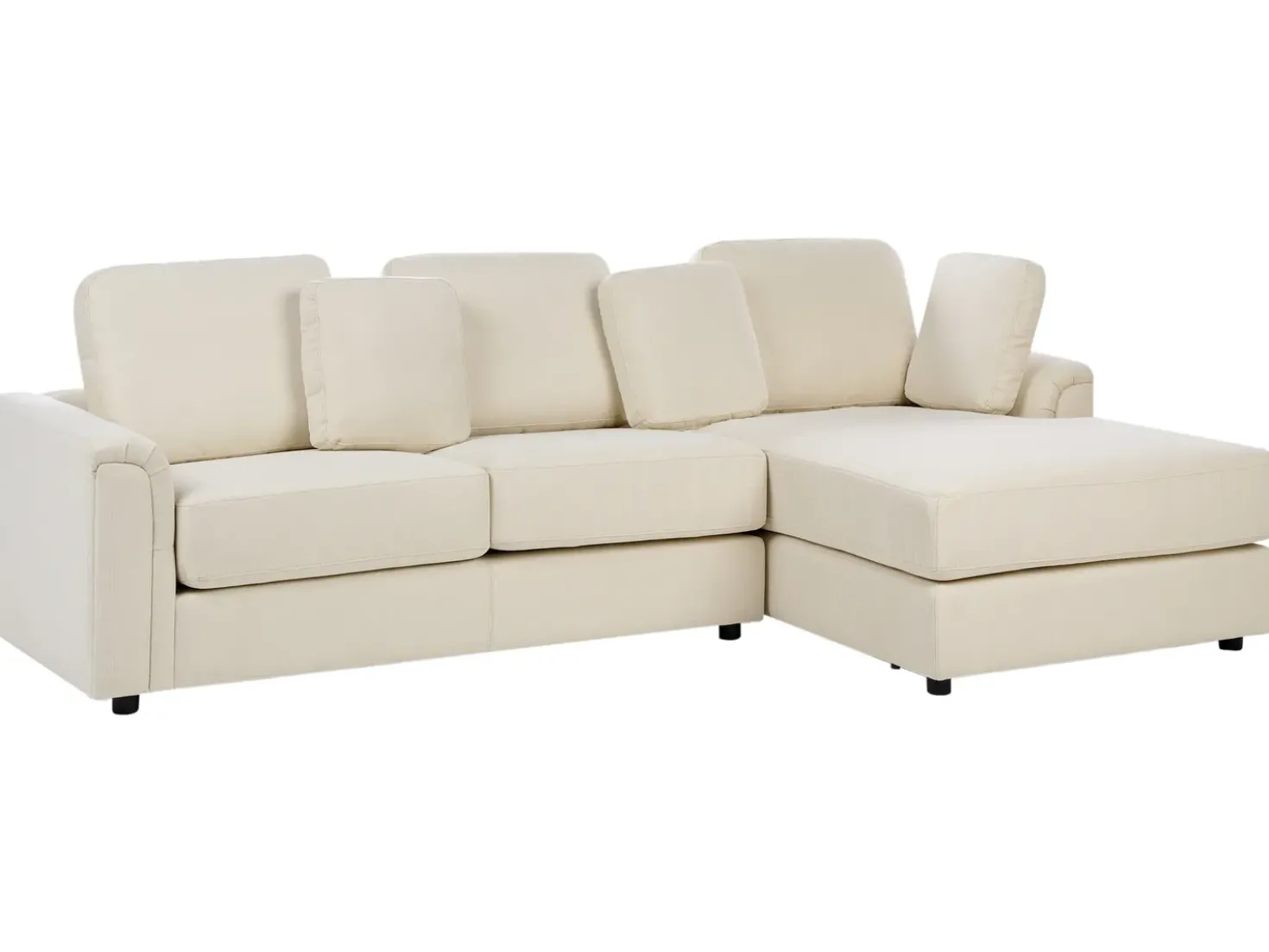 Divano angolare 4 posti KOHLO Tessuto Beige chiaro Lato Sinistro