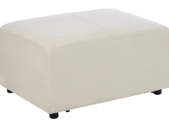 Divano angolare 4 posti KOHLO Tessuto Beige chiaro con ottomana Lato Sinistro
