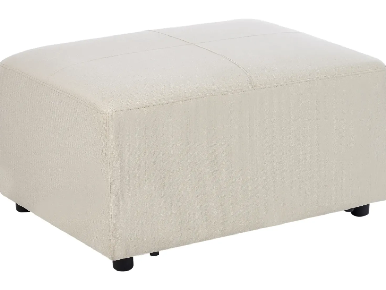 Divano angolare 4 posti KOHLO Tessuto Beige chiaro con ottomana Lato Sinistro