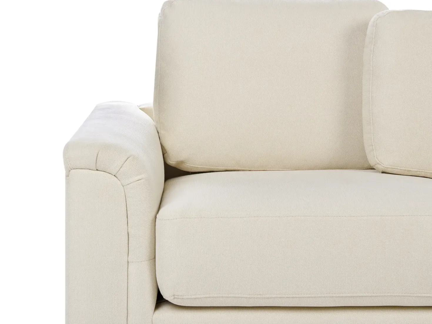 Divano angolare 4 posti KOHLO Tessuto Beige chiaro con ottomana Lato Sinistro
