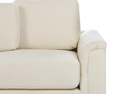 Divano angolare 4 posti KOHLO Tessuto Beige chiaro con ottomana Lato destro