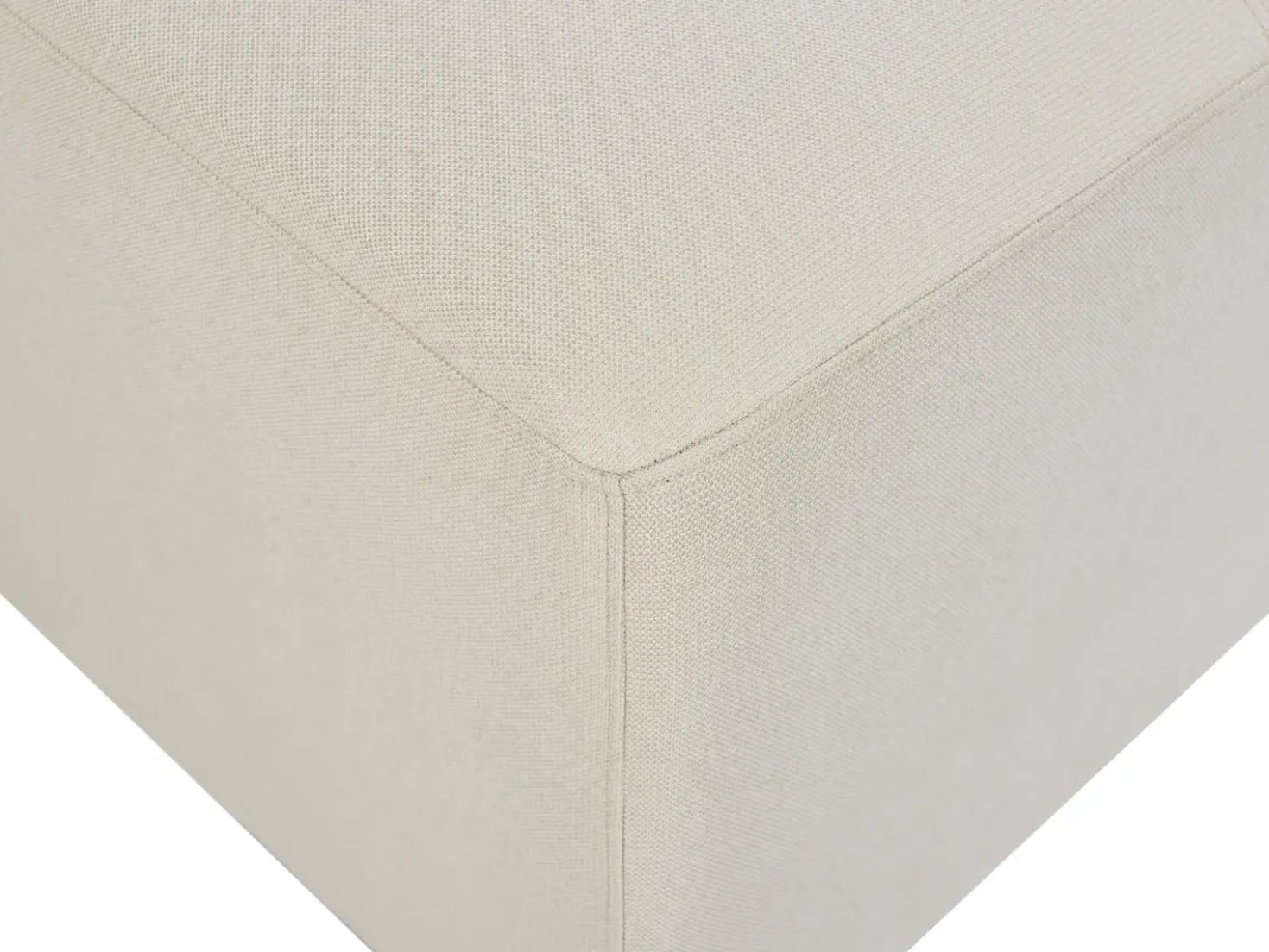 Divano angolare 4 posti KOHLO Tessuto Beige chiaro con ottomana Lato destro