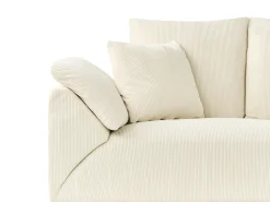 Divano angolare 4 posti LUNNER Velluto a coste Beige chiaro Lato Sinistro