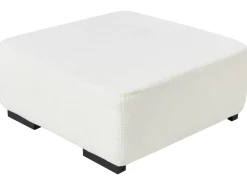 Divano angolare 4 posti LUNGO Bouclé Bianco con ottomana Lato Sinistro