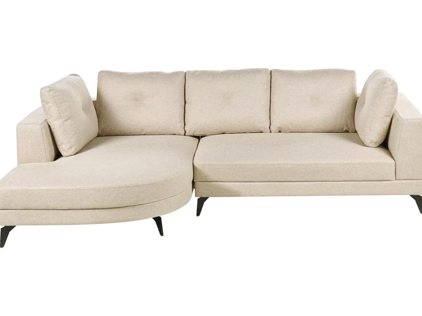 Divano angolare 3 posti MARUM Lino sintetico Beige chiaro Lato destro