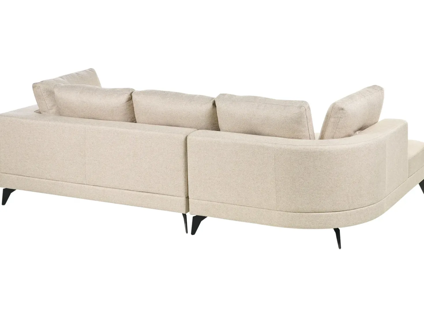 Divano angolare 3 posti MARUM Lino sintetico Beige chiaro Lato destro
