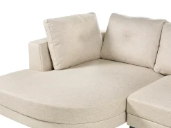 Divano angolare 3 posti MARUM Lino sintetico Beige chiaro Lato destro