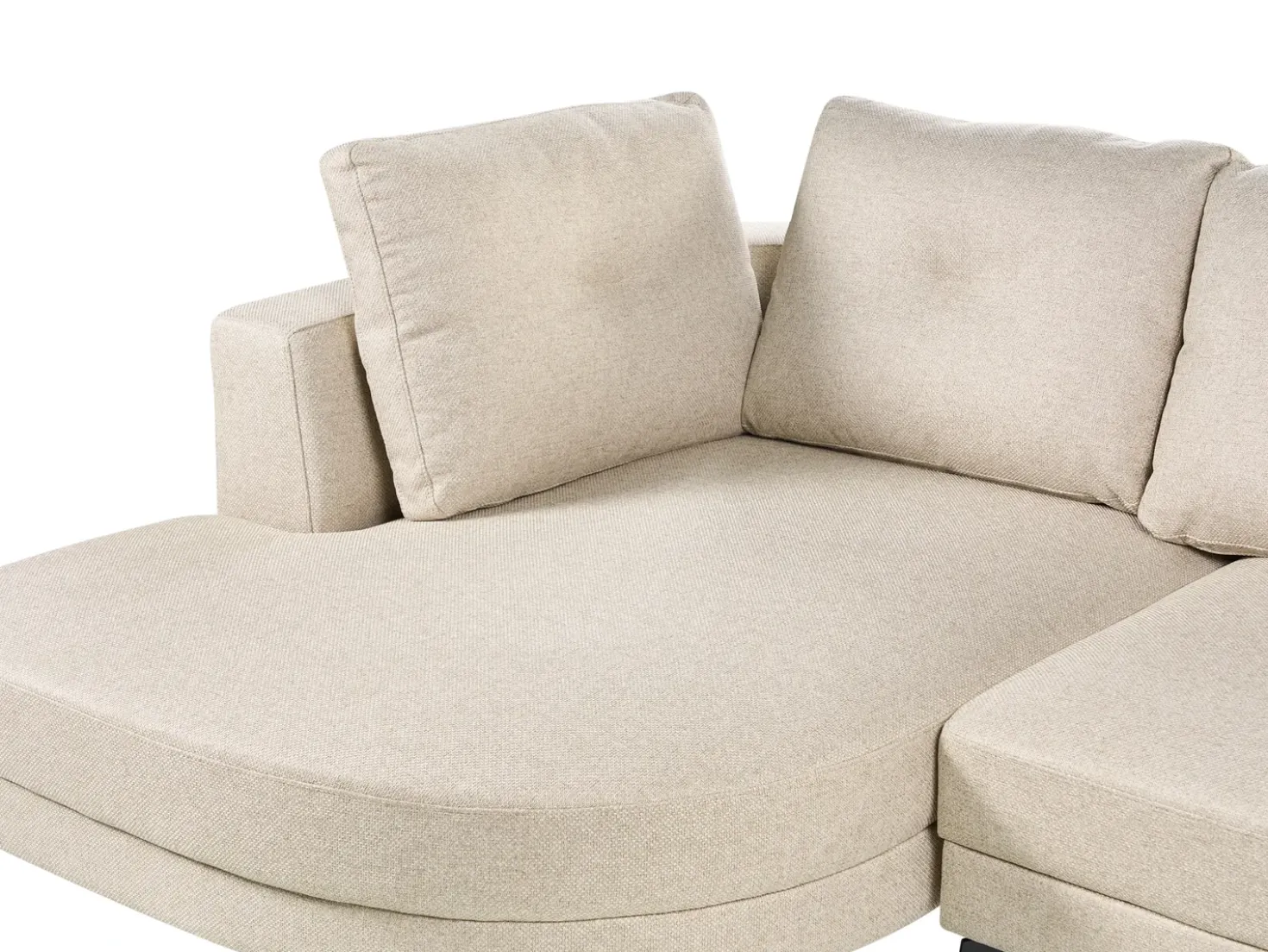 Divano angolare 3 posti MARUM Lino sintetico Beige chiaro Lato destro