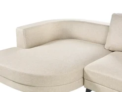 Divano angolare 3 posti MARUM Lino sintetico Beige chiaro Lato destro
