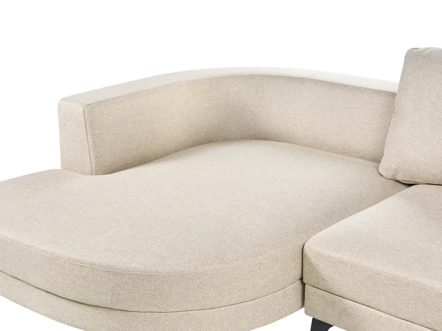 Divano angolare 3 posti MARUM Lino sintetico Beige chiaro Lato destro