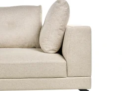 Divano angolare 3 posti MARUM Lino sintetico Beige chiaro Lato destro