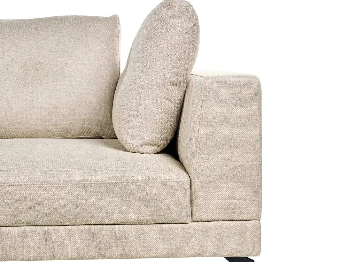 Divano angolare 3 posti MARUM Lino sintetico Beige chiaro Lato destro