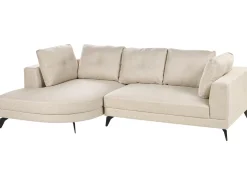 Divano angolare 3 posti MARUM Lino sintetico Beige chiaro Lato destro