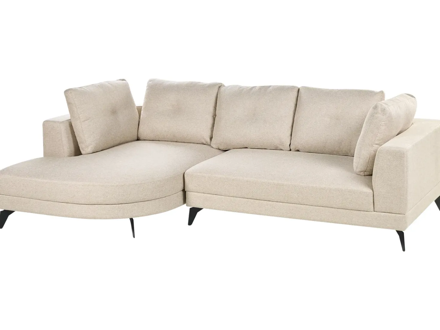 Divano angolare 3 posti MARUM Lino sintetico Beige chiaro Lato destro