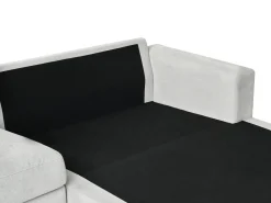 Divano angolare 3 posti MALOY Ciniglia Grigio chiaro Lato Sinistro