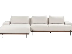 Divano angolare 4 posti MARIFERD Tessuto Beige chiaro Lato destro
