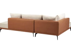 Divano angolare 3 posti MYKEN Tessuto Beige chiaro Lato destro