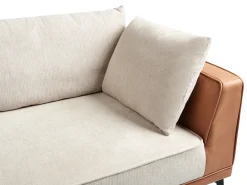 Divano angolare 3 posti MYKEN Tessuto Beige chiaro Lato destro