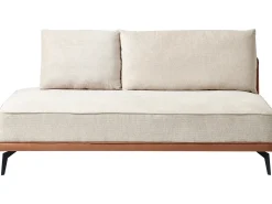 Divano angolare 3 posti MYKEN Tessuto Beige chiaro Lato destro