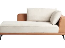 Divano angolare 3 posti MYKEN Tessuto Beige chiaro Lato destro