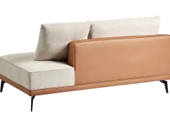 Divano angolare 3 posti MYKEN Tessuto Beige chiaro Lato destro