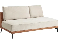 Divano angolare 3 posti MYKEN Tessuto Beige chiaro Lato destro