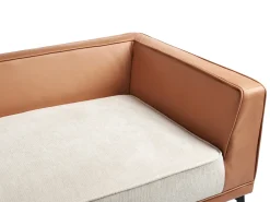 Divano angolare 3 posti MYKEN Tessuto Beige chiaro Lato destro